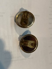Earrings Vintage Half Moon Powder Blue Metal Clips Very Light Weight