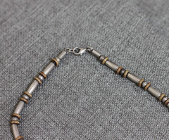 Vtg. Artisan Sterling Silver Necklace Tube Beads Men’s Women’s
