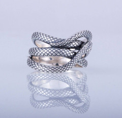 Snake Pattern Style Ring Gift Ring For Her 925 Silver plated Royal Vintage Ring