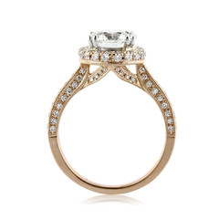 Multi Stone 2.50CT Round Cut White Moissanite With 10K Yellow Gold FN Women Ring