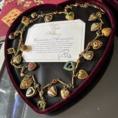 Joan Rivers Love Luck & Hope Heart 21 Charm Necklace – Complete Set Valentines
