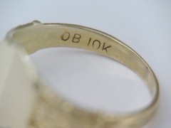 ANTIQUE VICTORIAN OB OSTBY BARTON 10K GOLD CHILD/ BABY SIGNET RING NO MONO sz 1