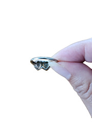 Vintage Women’s Promise Ring 2 Hearts 10K White Gold – Size 5.75