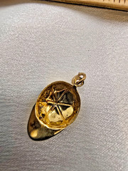 Rare J.M. Fisher Sterling Silver Enamel Jockey Cap Charm Blue Yellow Horse Racin