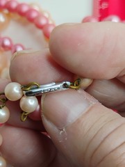 Japan On Clasp Two Necklaces ,Pink And White Faux Pearls, , Vtg