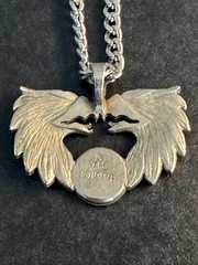 Vintage 1984 Silvertone Double Head Eagle with Indian Head Penny Pendant