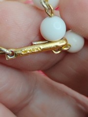 Japan On Clasp Two Necklaces ,Pink And White Faux Pearls, , Vtg