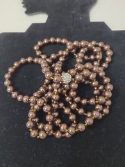 Vintge Long Chocolate Color Faux Pearls Long 60″ For All Occasions
