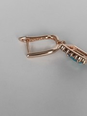Vintage 1990-s 14 Ct Rolled Gold Aquamarine Zircons Earrings – Hallmarked 585 RG