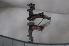 Vtg 2001 Quick Cooking Pewter Flying Reindeer Brooch Christmas Pin Gift For Her