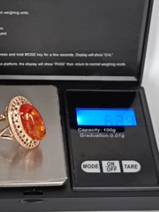 Vintage 1990-s 14 Ct Rolled Gold Amber Ring Size UK P 1/2 US 7 3/4 Hallmarked
