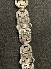KTF TRIFARI 1930’S BRACELET Art Deco Wide Pave CLEAR Rhinestone Baguette 7.25