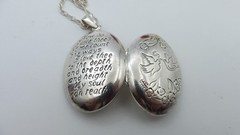 Vintage London 925 Sterling Silver Locket Pendant How Do I Love Thee? UK Sonnet