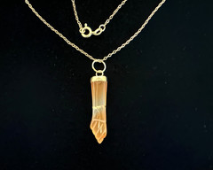 Vintage CARNELIAN FIGA Hand Pendant on GOLD FILLED Chain Good Luck Charm