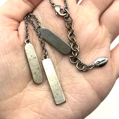 Vintage 00s Y2K Guess Silver-tone Property of Guess Rhinestone Dog Tag Necklace
