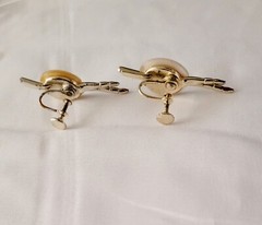 Vintage Gold Tone Screw Back Painters Palet Artist Earrings No Holes Needed
