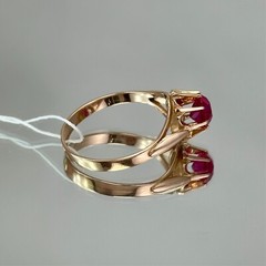 USSR Vintage Original Rose Gold Ruby (lab.made) Ring 583 14K 4.27 g. 12 US