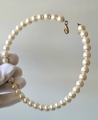 Faux Pearl Choker Necklace Vintage Wired Neck Wired Cuff Elegant Classy