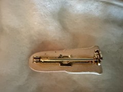 Vintage Lipstick Brooch Pin Plastic Novelty Accessory for Women