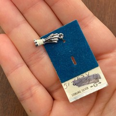 Vintage Griffith 925 Sterling Silver Enamel Lucky Figa Fist Hand Pendant Charm