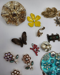 Flower Craft Jewelry Pieces Junk Drawer 30 Different Pieces