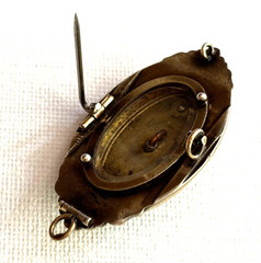 Antique Edwardian Memento Mori Brass Gold Plated Skull Pendant Pin Brooch