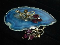 Vintage Earrings Faceted Crystal Rhinestone Screw On USA Seller
