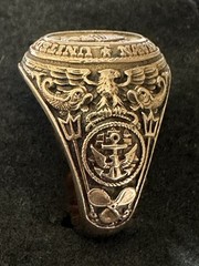 United States Naval Reserve 10K Yellow Gold Men’s Ring Size.9.75 Or 10 ￼￼￼