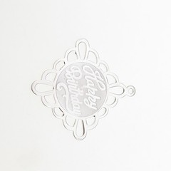 CROWN 925 Sterling Silver Vintage Happy Birthday Charm Pendant
