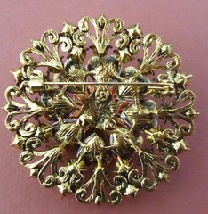 BIG PINK ROSE RHINESTONE ART DECO FLOWER BROOCH PIN~MOTHER’S DAY~BIRTHDAY GIFT