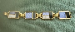 Excellent Vintage YSL Geometric Gold Tone Link Bracelet