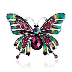 Vintage Art Nouveau Style Fairy Nymph Pendant Butterfly Brooch Shawl Pin Jewelry