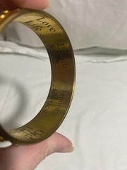Vintage Inspirational Orange Enamel Studded Bangle Bracelet “Say Yes Love Life”