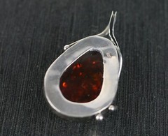 Lovely Vintage Baltic Amber & Sterling Silver 925 Pendant