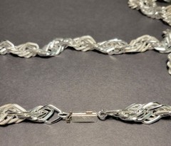 Vintage West German Eloxal Aluminum Triple Strand 58″ Statement Necklace