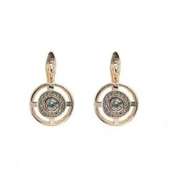 Art Deco Style Round Lab Created Diamond Wedding 14Ct Rose Gold Finish Earrings