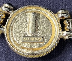 Mary Kay New Faux Roman Coin Intaglio Necklace Clip Earrings Set 1980’s-90’s