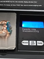 Vintage 1990-s 14 Ct Rolled Gold Blue Topaz Ring Size UK P US 7 1/2- Hallmarked
