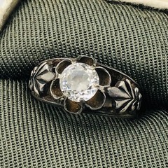 Soviet Engagement Ring Silver 875 Rock Crystal Size 5