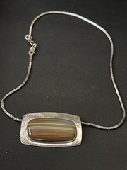 VTG PAOLO ROMEO Designer STERLING SILVER Snake Chain Necklace/Pendant 16″