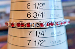 Red Rhinestone Rhodium Choker Necklace & Bracelet Set BEL-COR c1950s NOS Unused