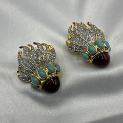 NWOT ‘94 Eternal Flame Elizabeth Taylor for Avon Clip on Earrings. Box /Dust Bag