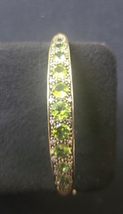 Lovely 9KT Solid Yellow Gold with Peridot Bangle Bracelet – English