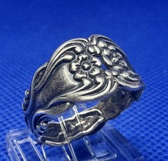 (26) 1920-1930s Antique Vintage 925 Sterling Silver Ring Adjustable – Floral