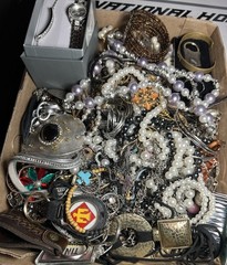 4LB+ Vintage Jewelry Lot Signed 925 Sterling Pearls Watches Necklaces Tags