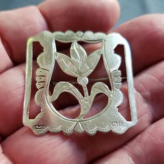 Sterling Silver Flower Brooch A.J.S 1904 English Hallmarked 4.5g [6764]