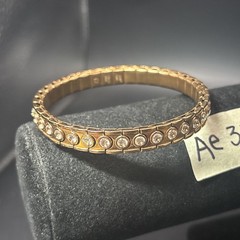 Vintage Speidel Stainless Steel CZ Stretch Bracelet Copper Color Unisex Adult