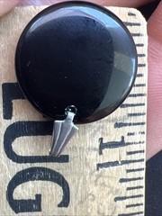 Vintage Moon Star Black Glass Pendant Charm 3/4”