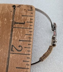 Unisex Vintage Sterling Silver 925 Nautical Rope Anchor 7.5″ Bangle Bracelet
