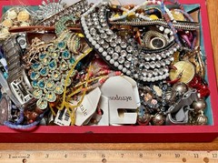 5Lb Vintage Junk/Craft, Curated: Min Acrylic, Zero Tangles. Usable Not Wearable